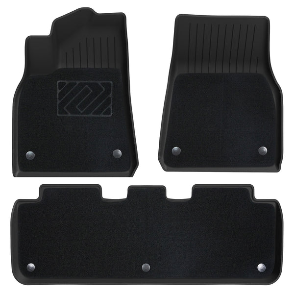 Tesla Model 3 Highland TPE Floor Mat Set with Carpet | 2024–2026 | 6-Piece