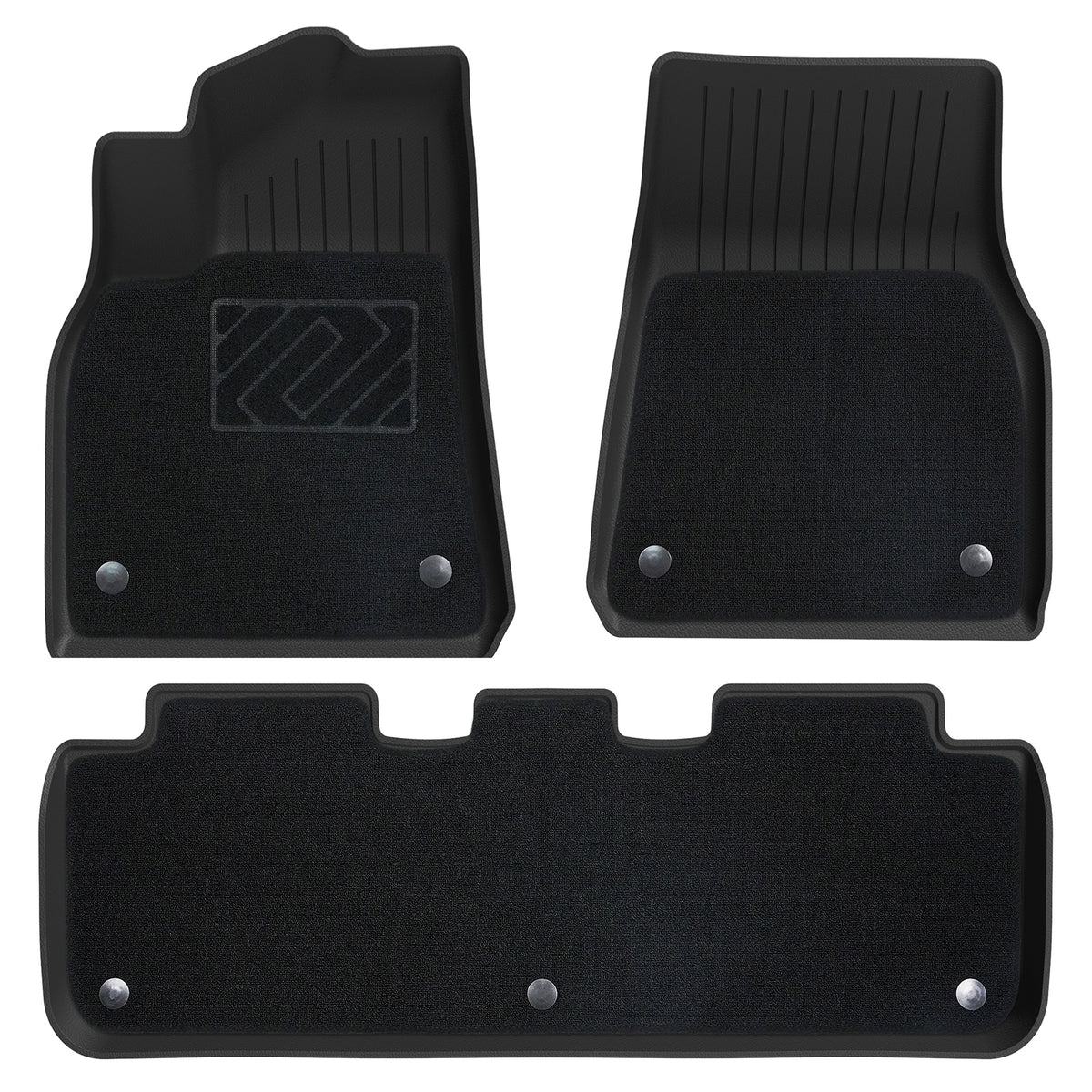 Tesla Model Y Long Range TPE Floor Mat Set with Carpet | 2020–2026 | 6-Piece