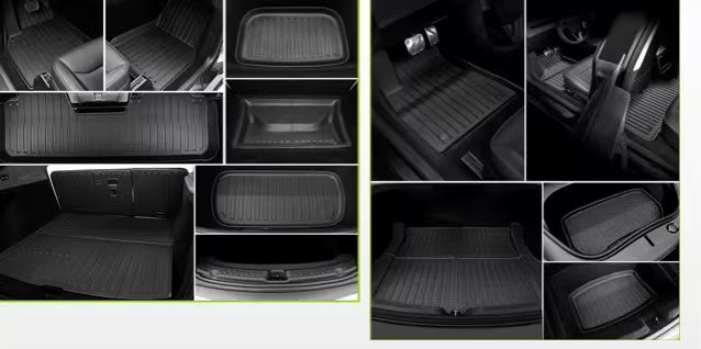 Tesla Model Y Long Range TPE Floor Mat Set with Carpet | 2020–2026 | 6-Piece
